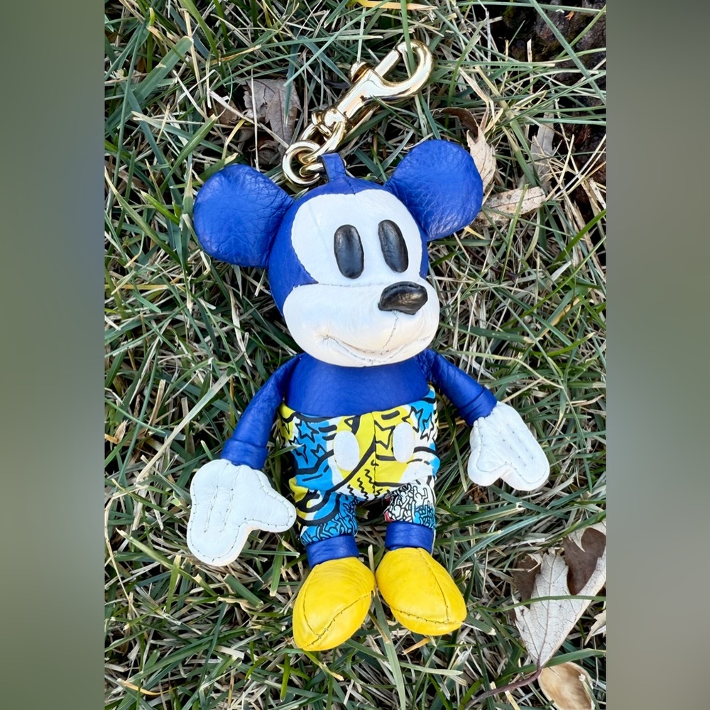 Coach Blue and Yellow Cartoon Character key ring
